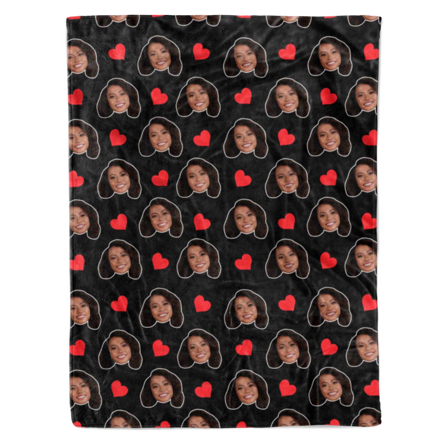Face Hearts Personalized Blanket
