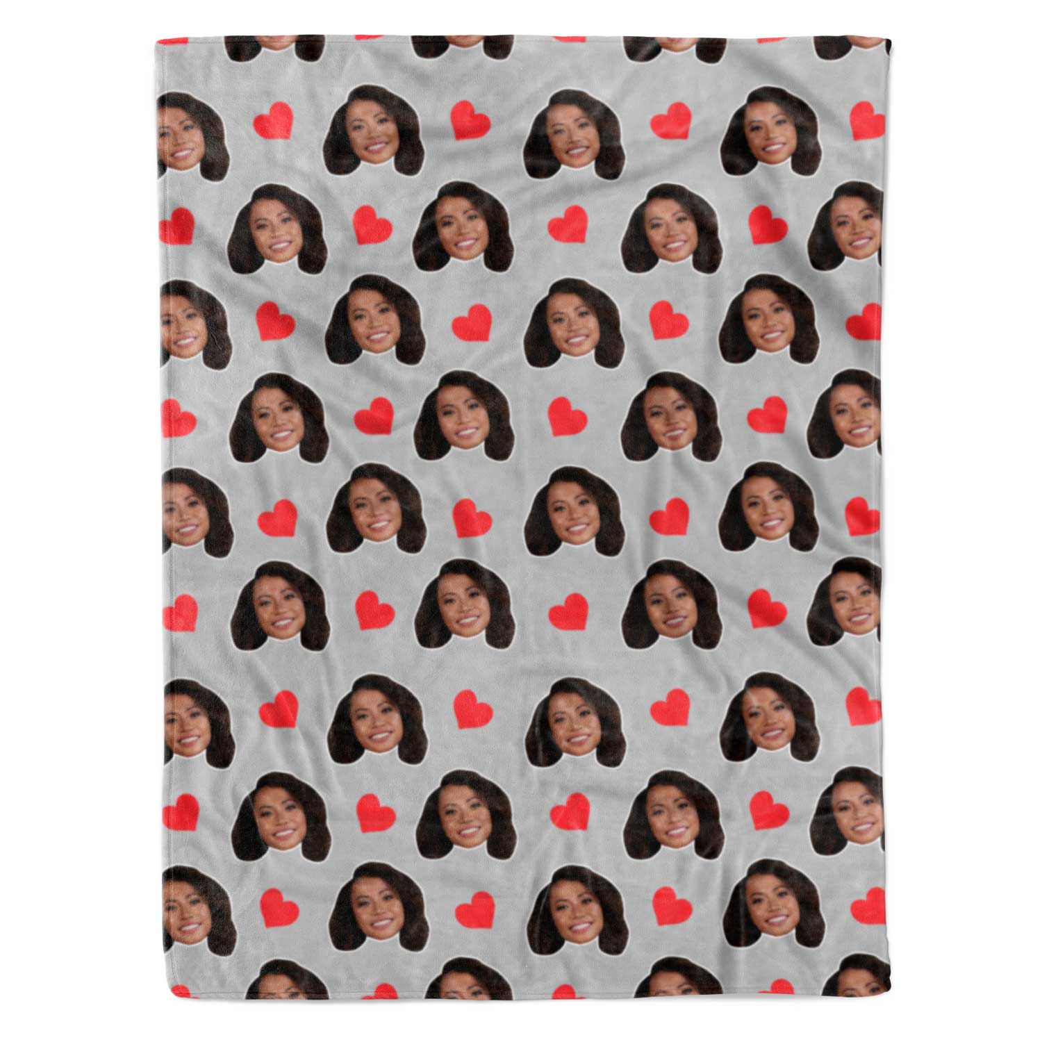 Face Hearts Personalized Blanket