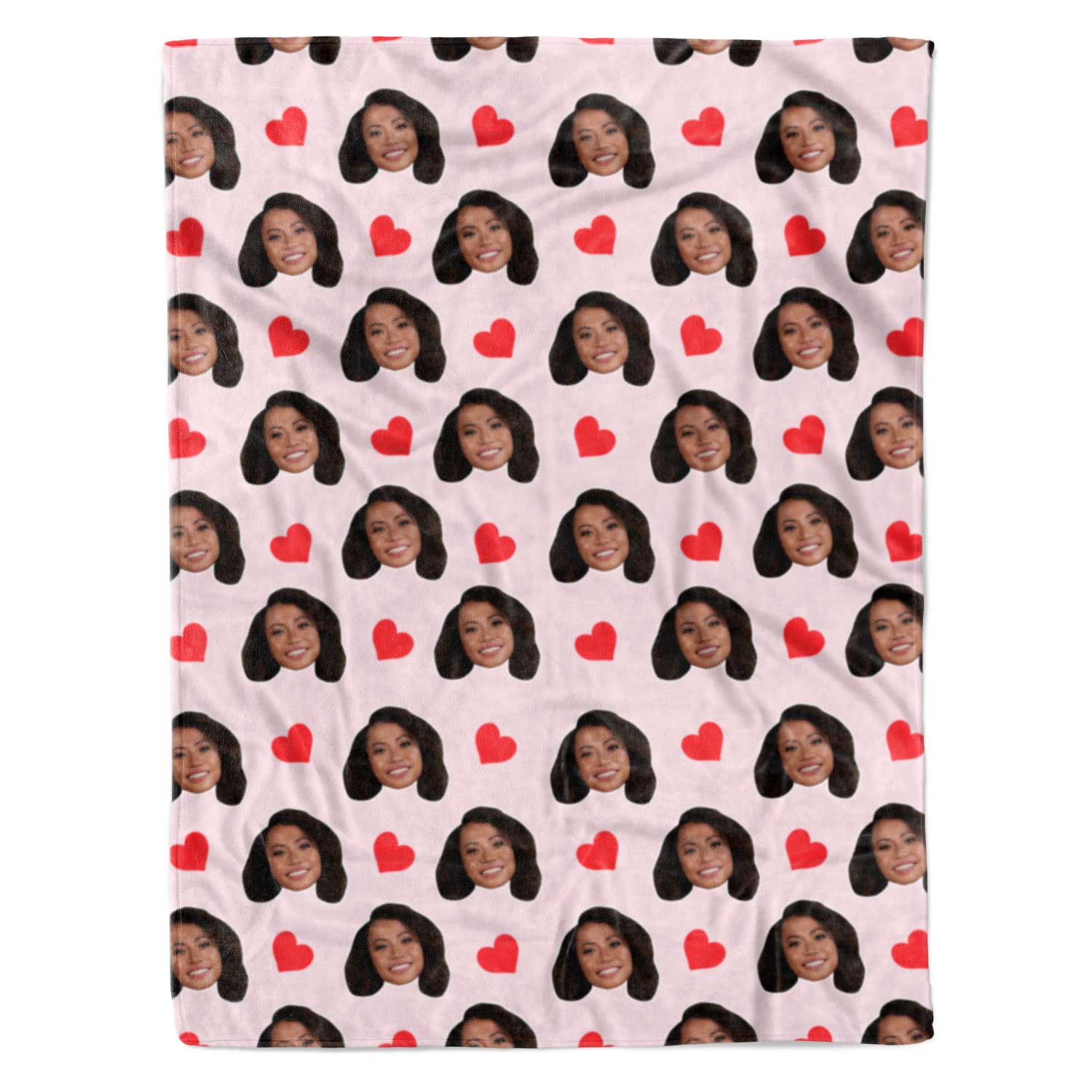 Face Hearts Personalized Blanket