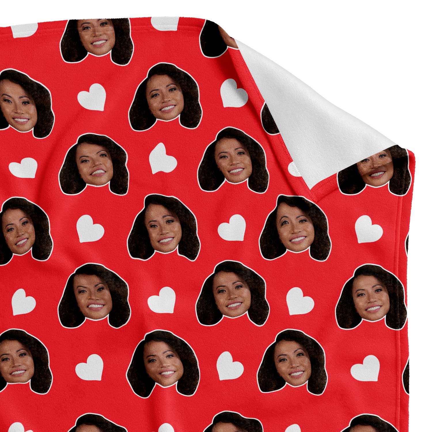 Face Hearts Personalized Blanket