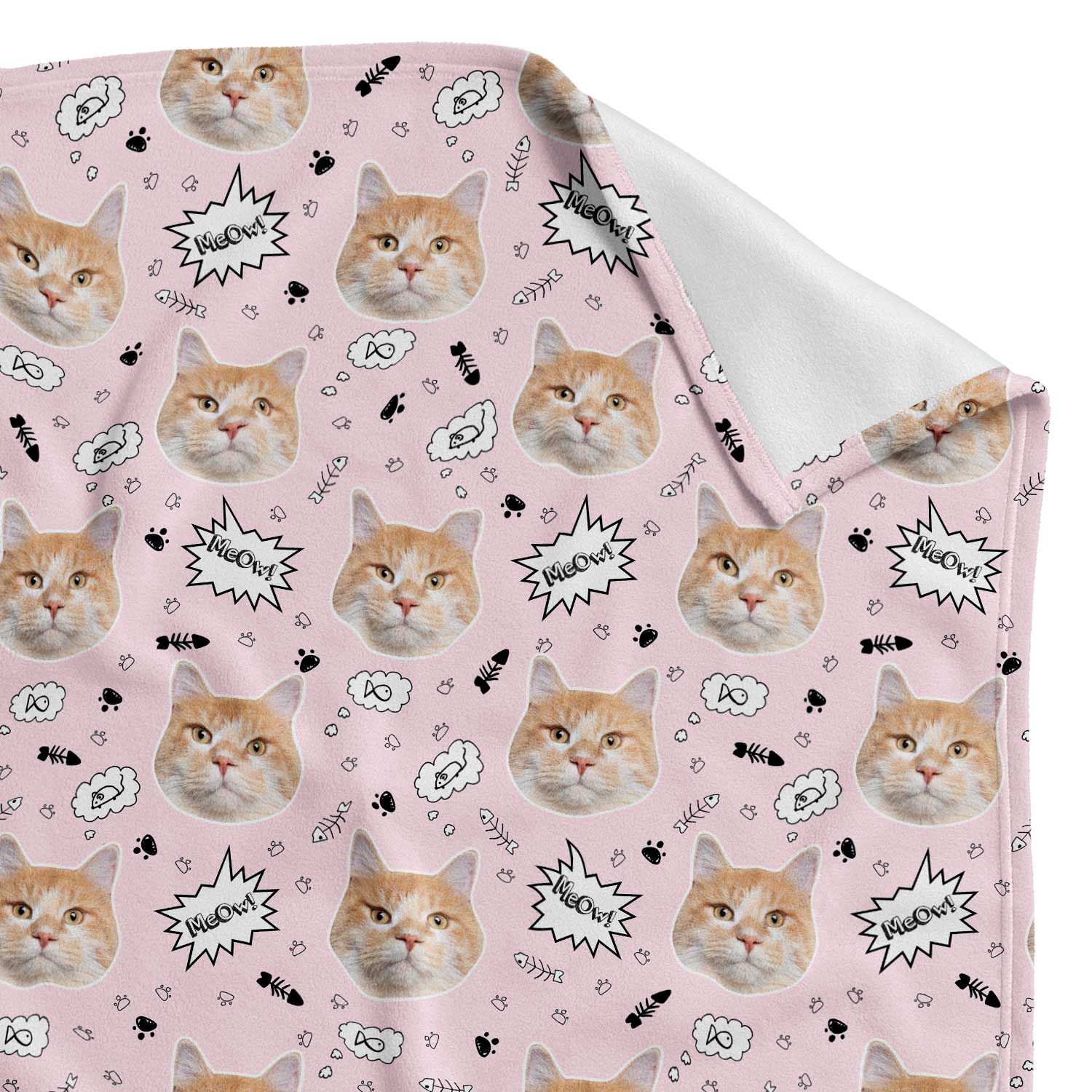 Meow Cat Personalized Blanket