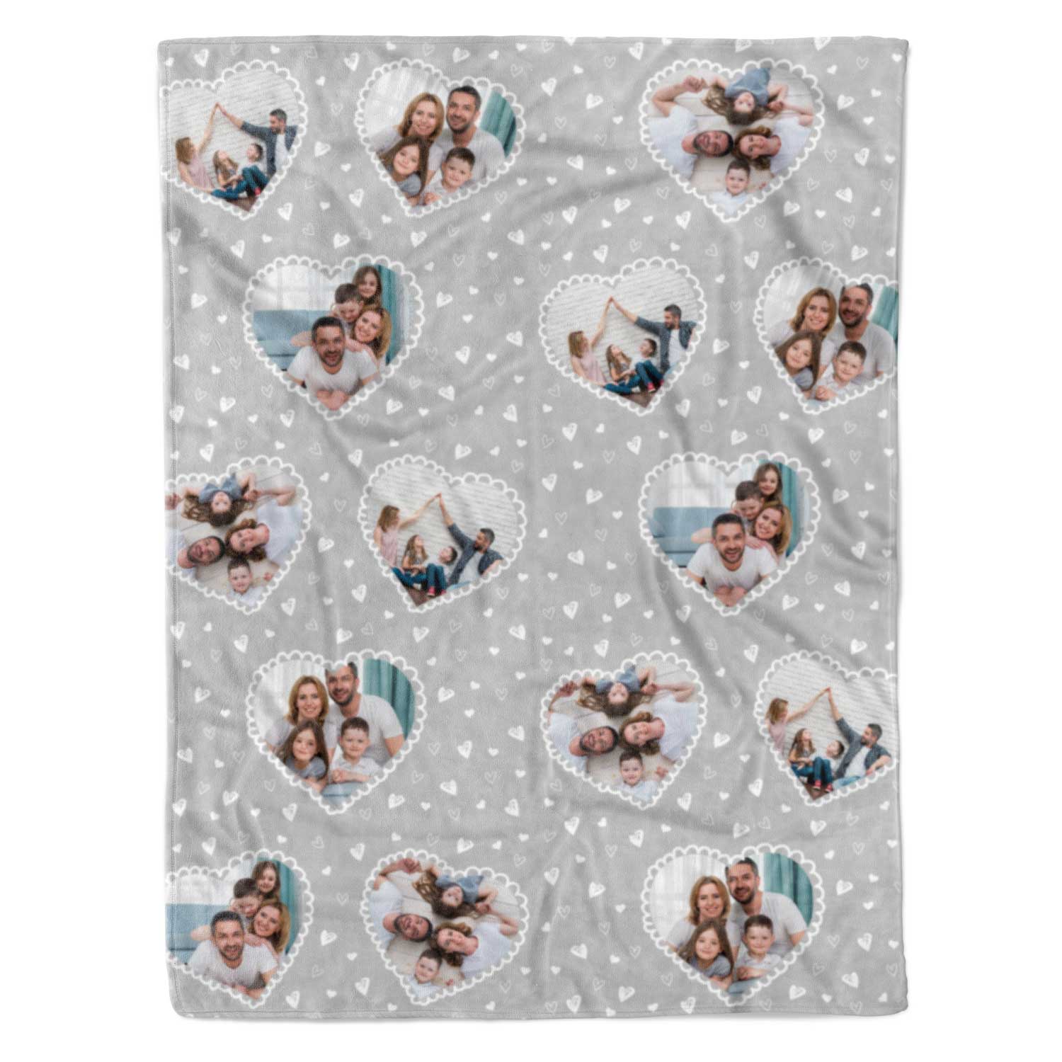 Lace Heart Collage Personalized Blanket