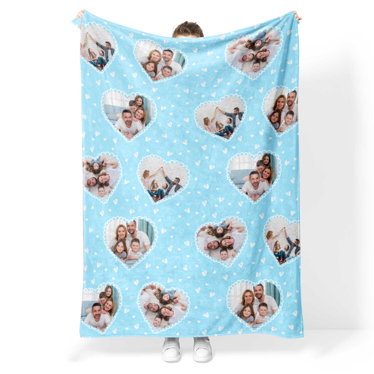Lace Heart Collage Personalized Blanket