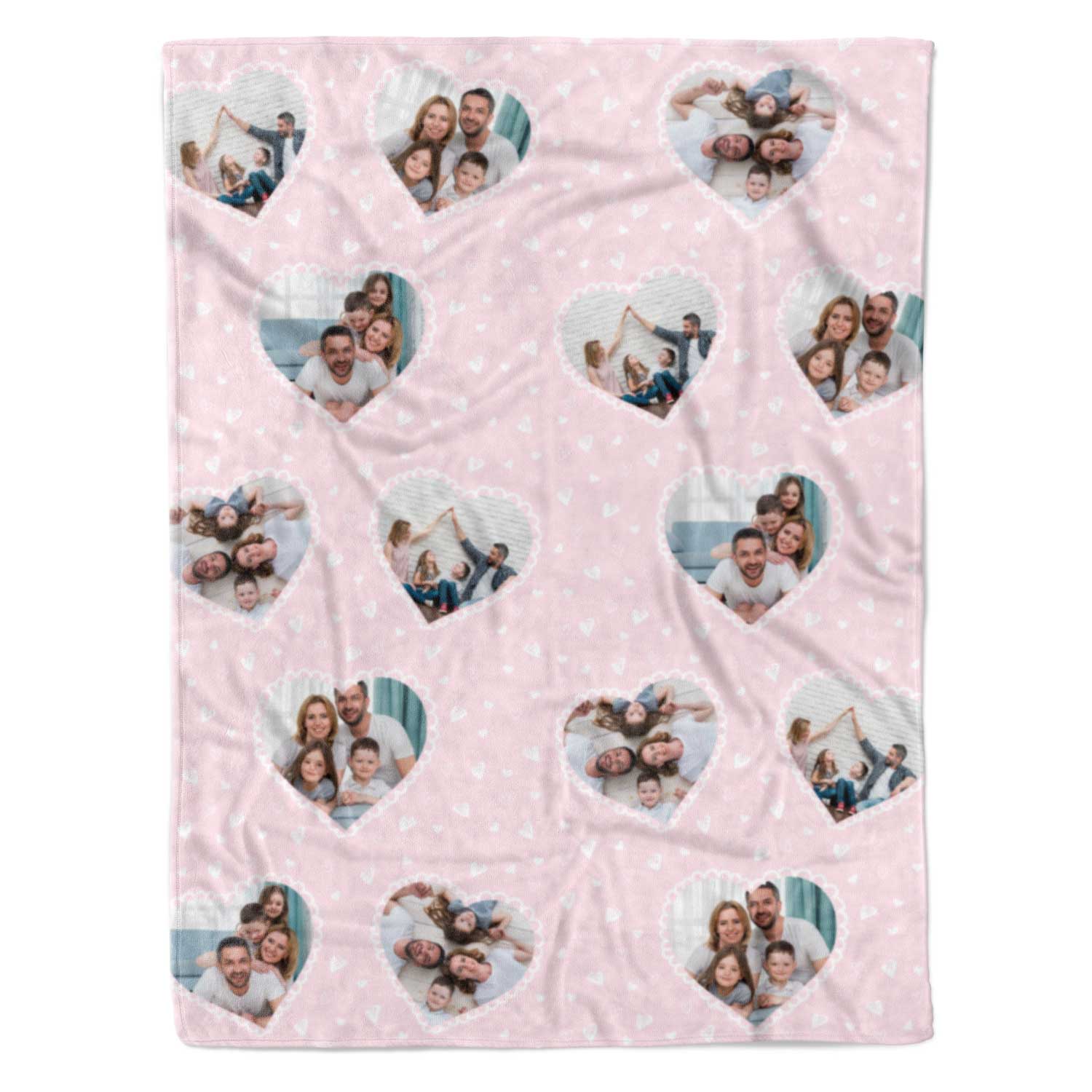 Lace Heart Collage Personalized Blanket