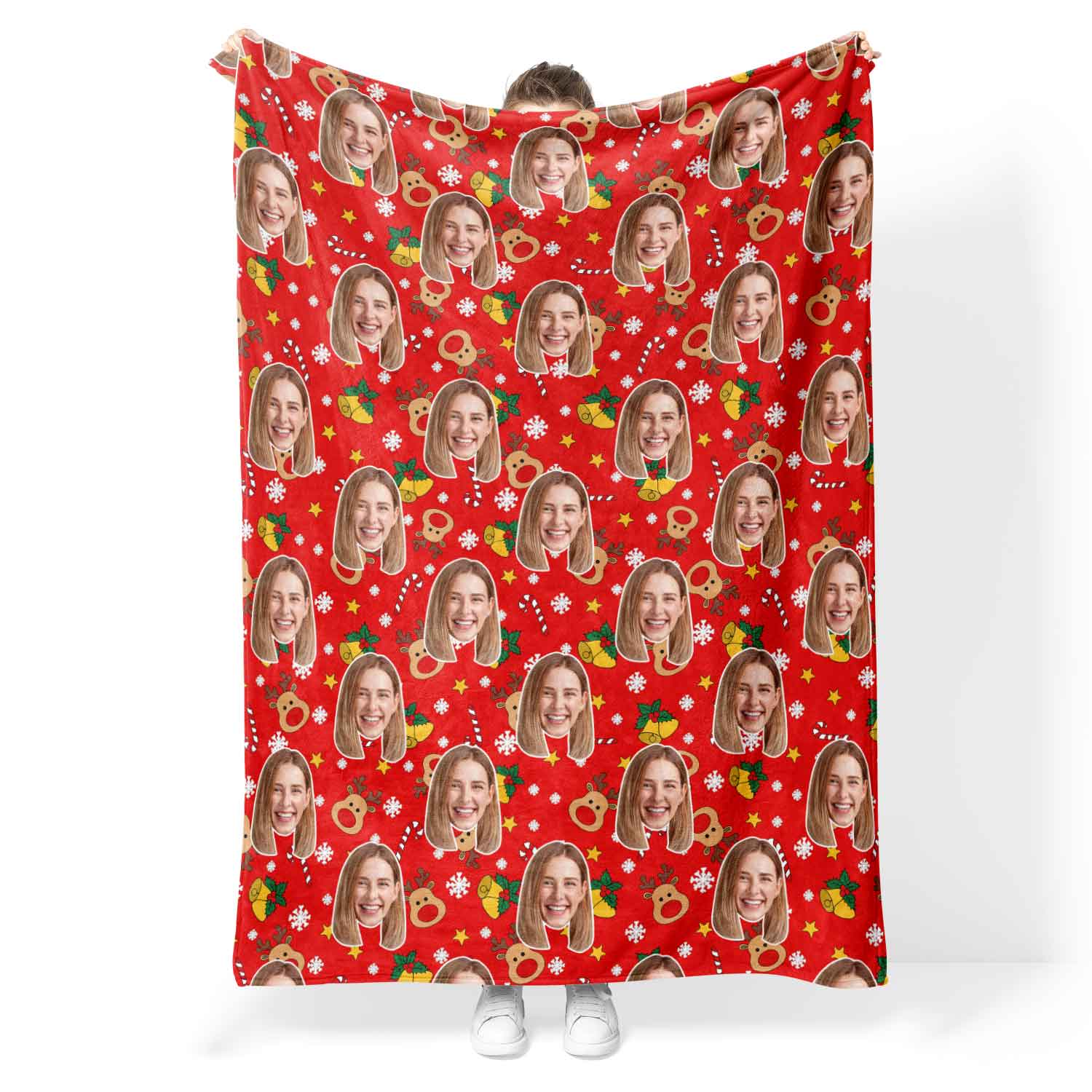 Reindeer Me Personalized Christmas Blanket