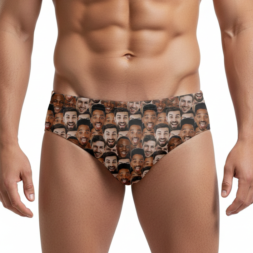 Bachelor Face Mash Custom Swim Trunks