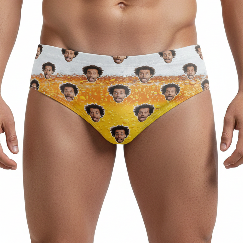 Beer Custom Face Swim Trunks