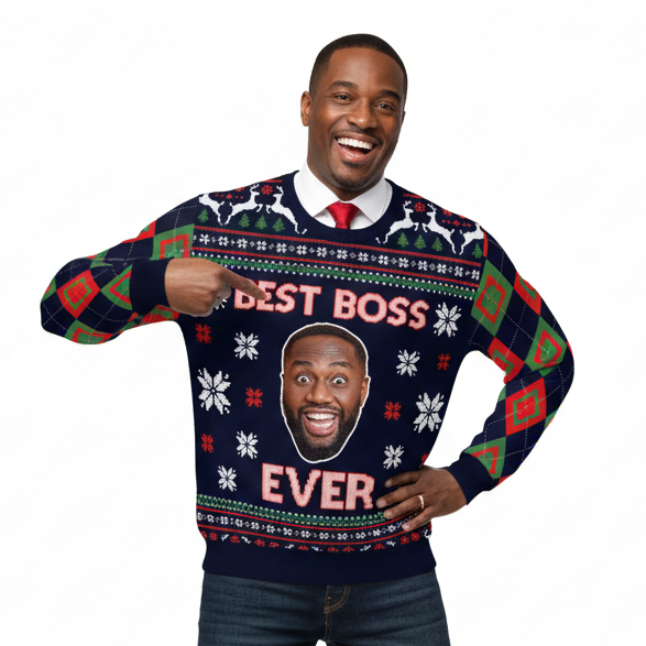 Best Boss Ever Personalized Christmas Sweater