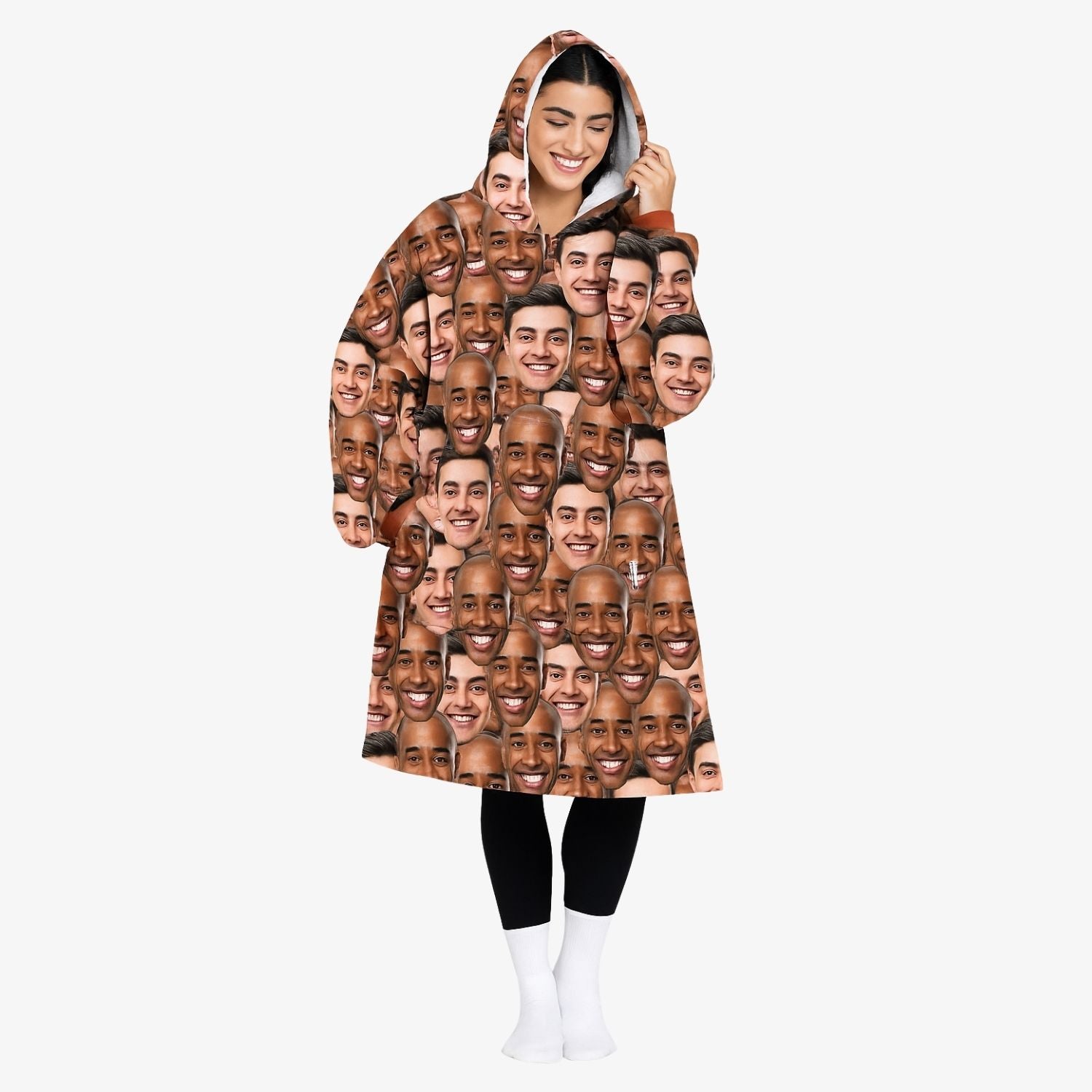 Best Friends Face Mash Blanket Hoodie
