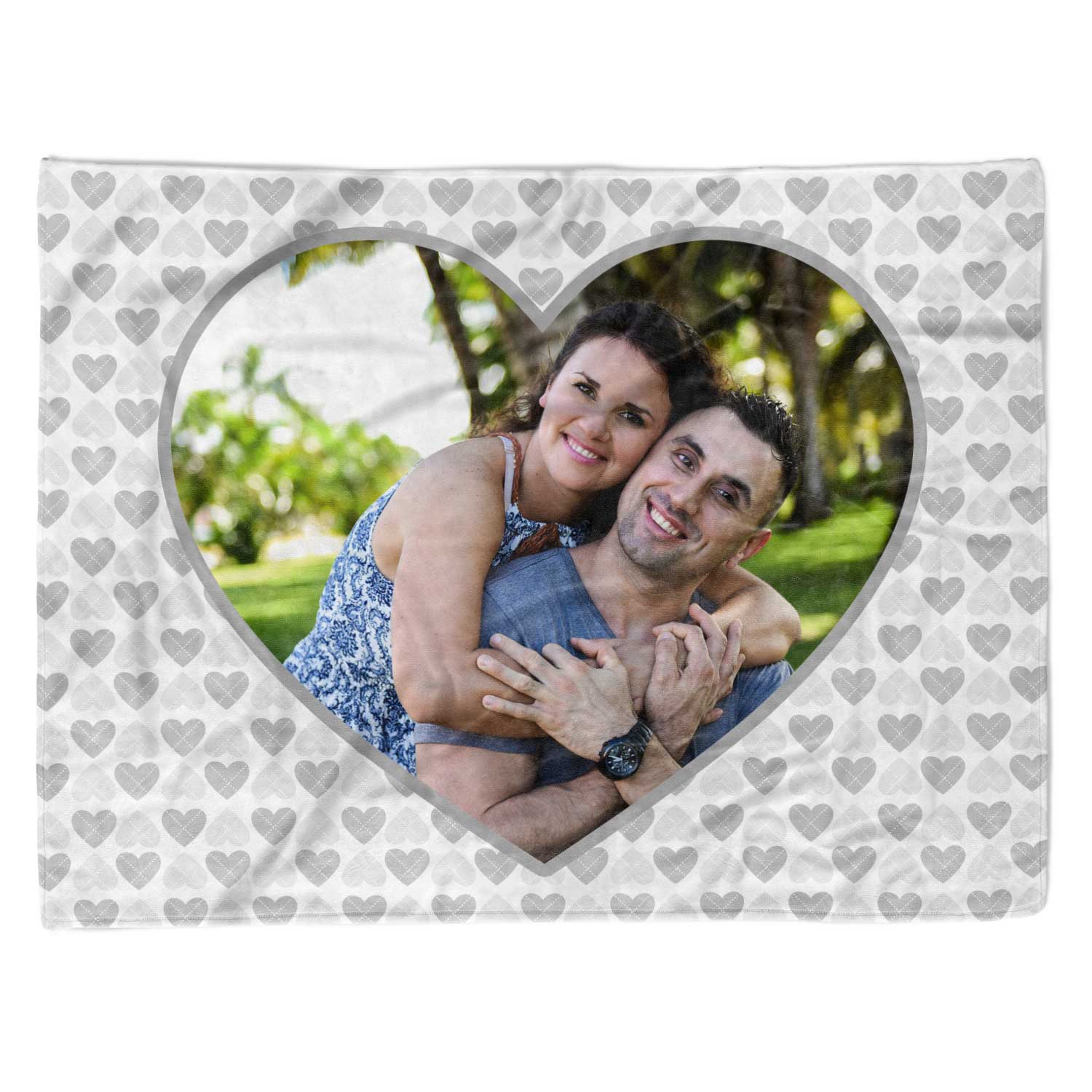 Gray Hearts Photo Blanket