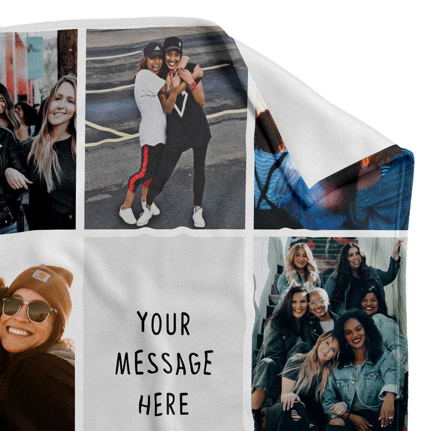 8 Photo Collage Personalized Blanket With Custom Text