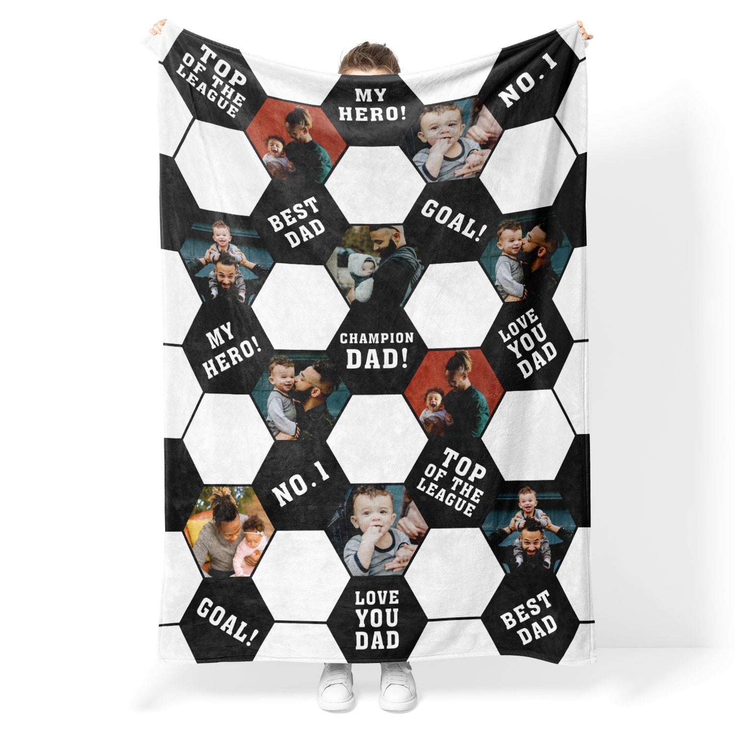 Champion Dad Soccer Personalized Blanket