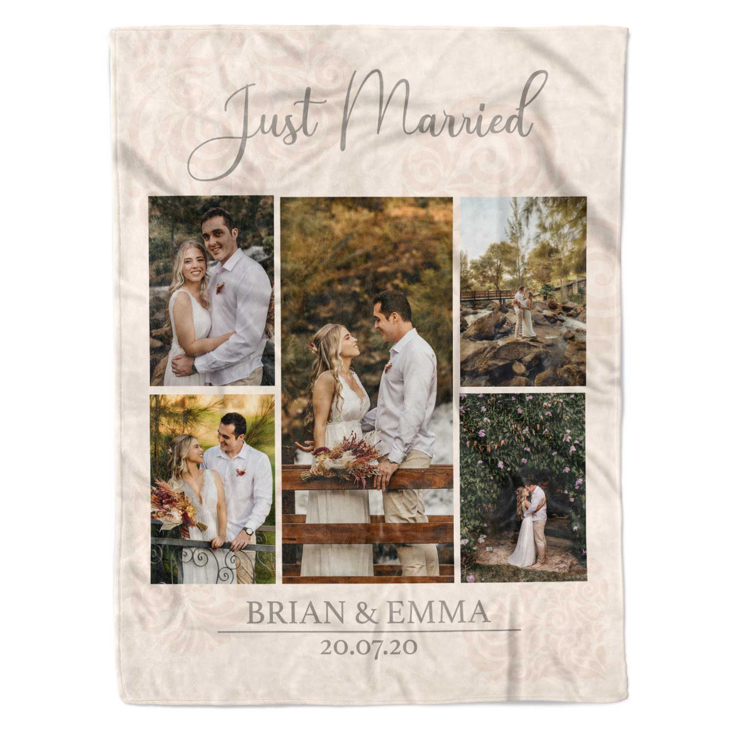 Just Married (Name) & (Date) Personalized Blanket