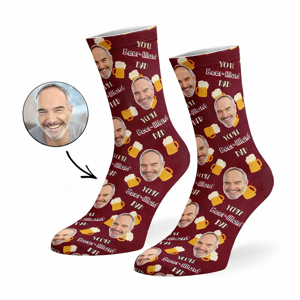 Beer-illiant Dad Custom Socks