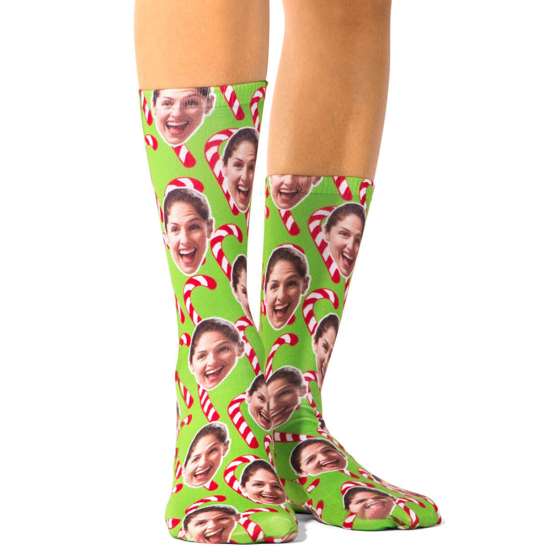 Christmas Candy Cane Custom Socks