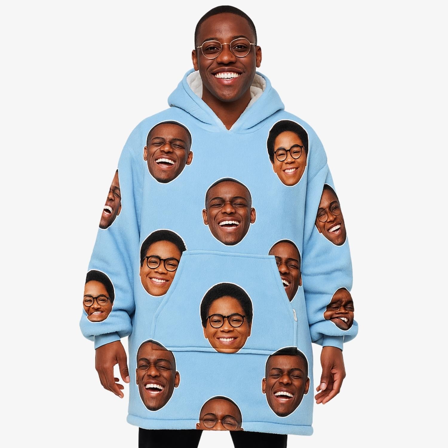 Couples Face Hoodie Blanket