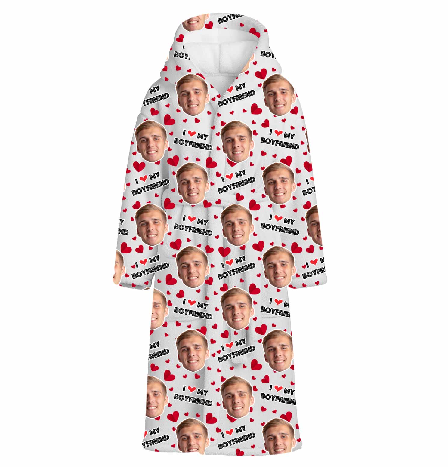 I Love My Boyfriend Custom Robe