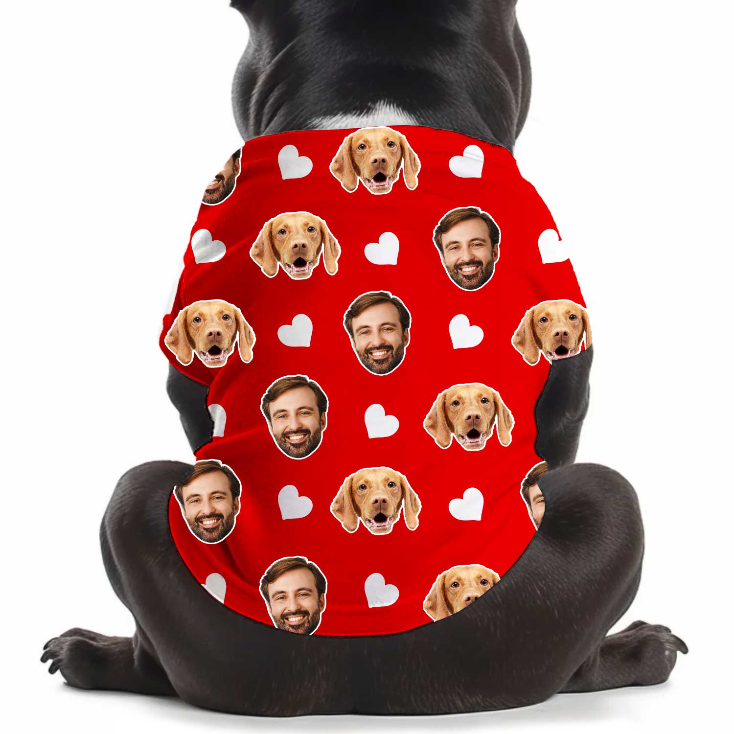 White Hearts Personalized Dog T Shirt