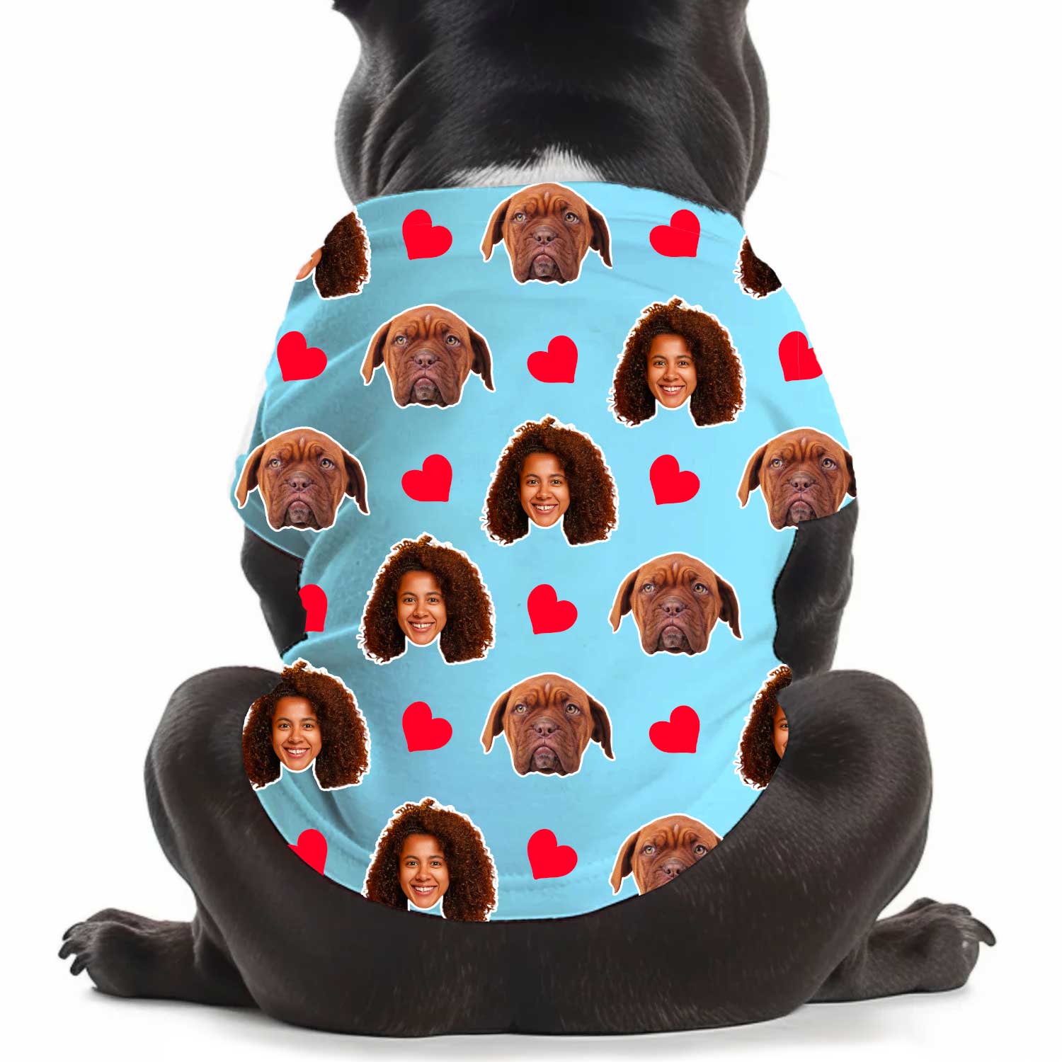 Red Hearts Personalized Dog T Shirt