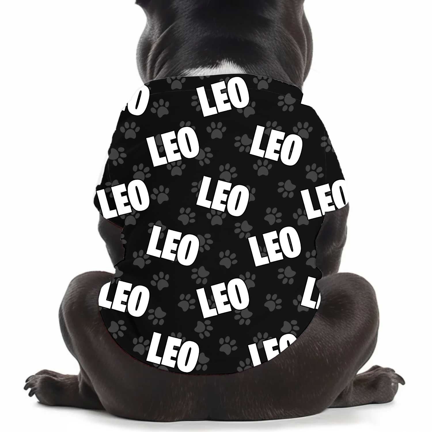 Dog Name Paw Print Personalized Dog T Shirt