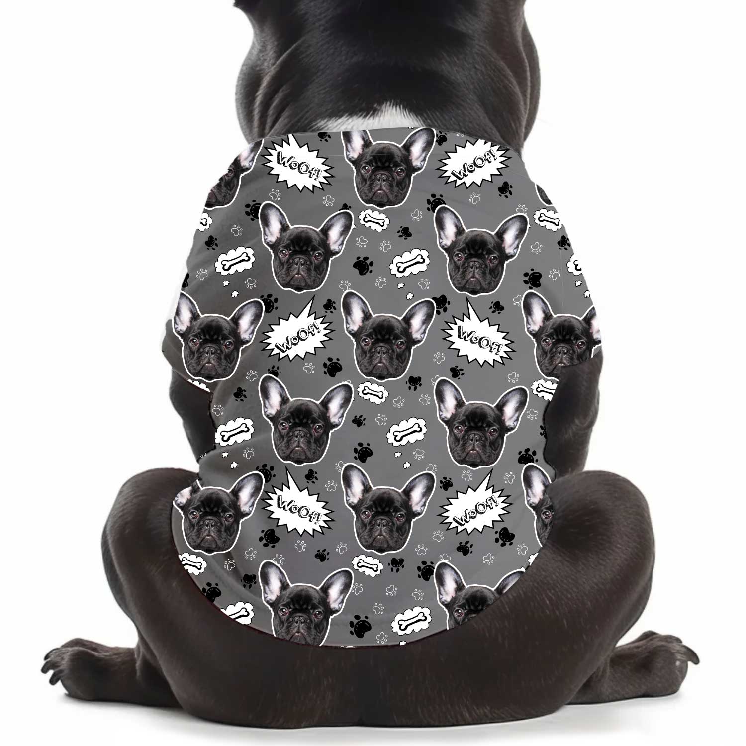 Woof Puppy Print Personalized Dog T Shirt