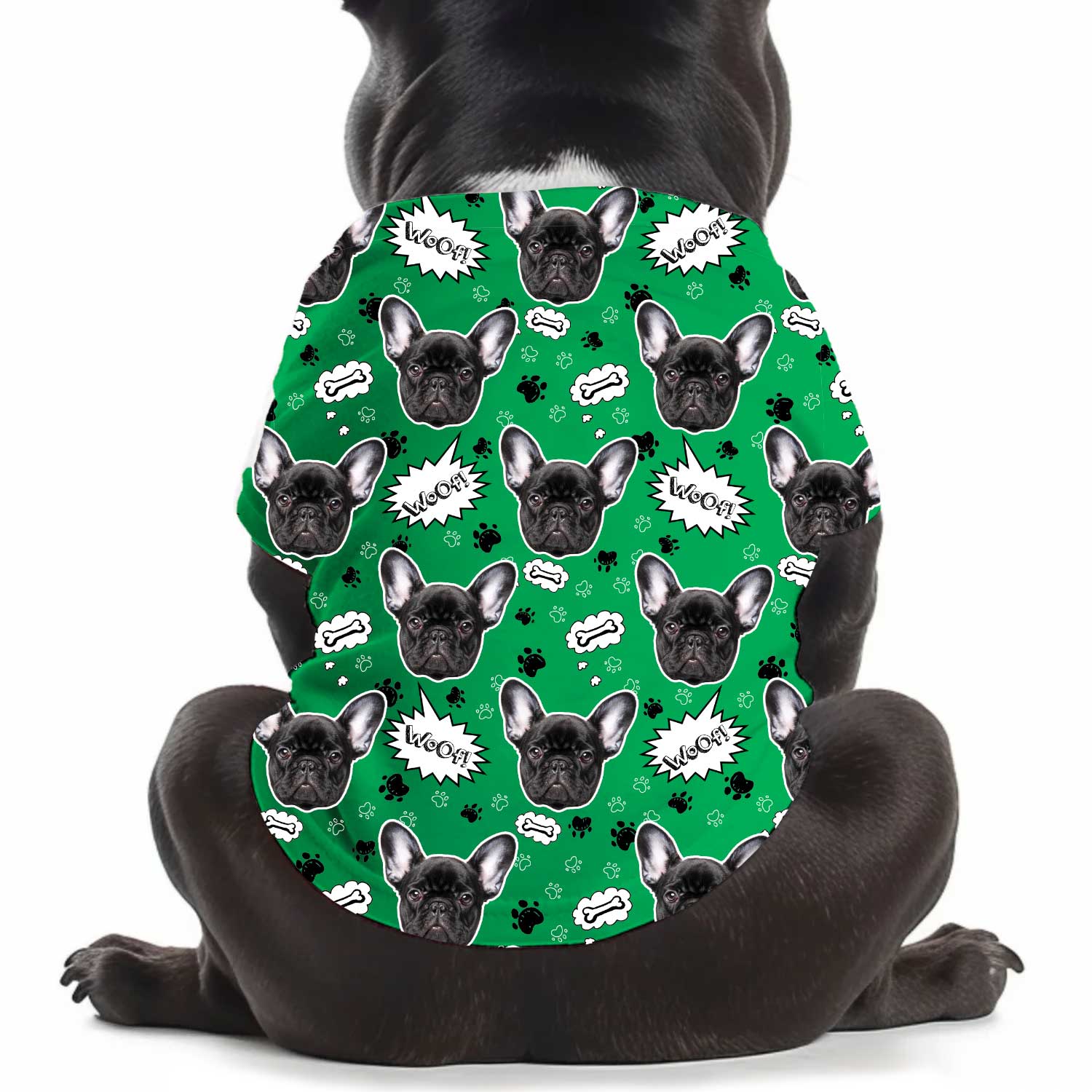 Woof Puppy Print Personalized Dog T Shirt