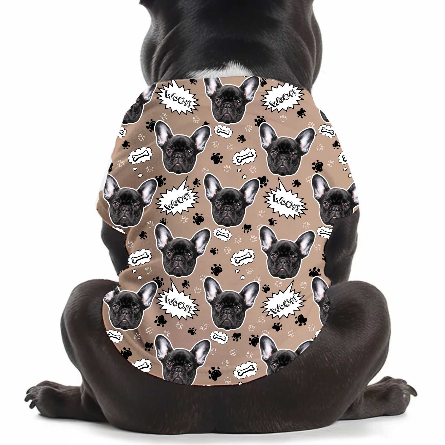 Woof Puppy Print Personalized Dog T Shirt