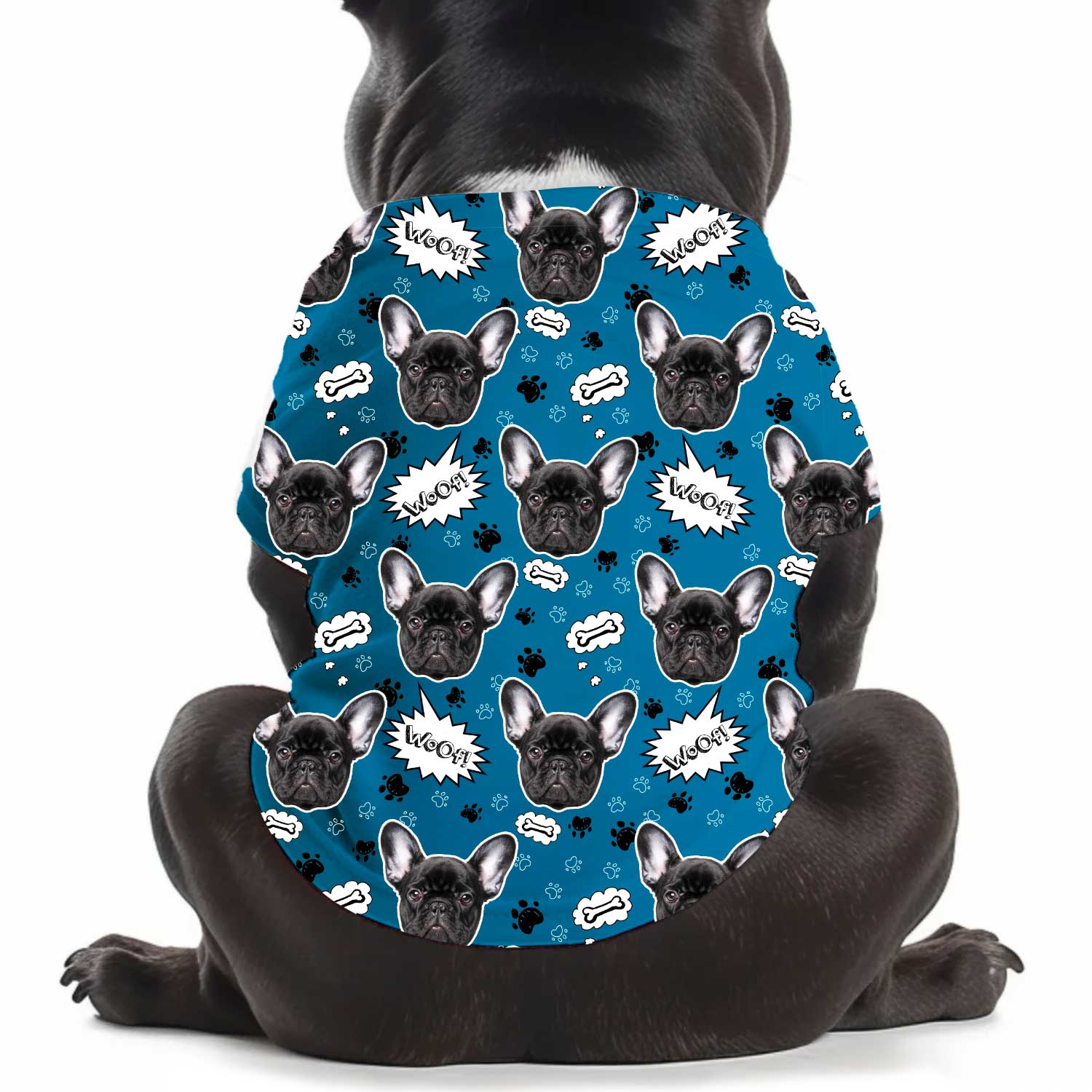 Woof Puppy Print Personalized Dog T Shirt