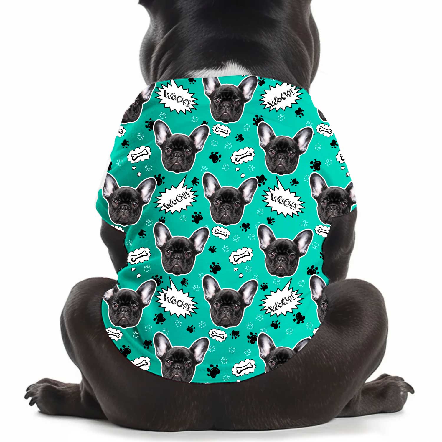 Woof Puppy Print Personalized Dog T Shirt