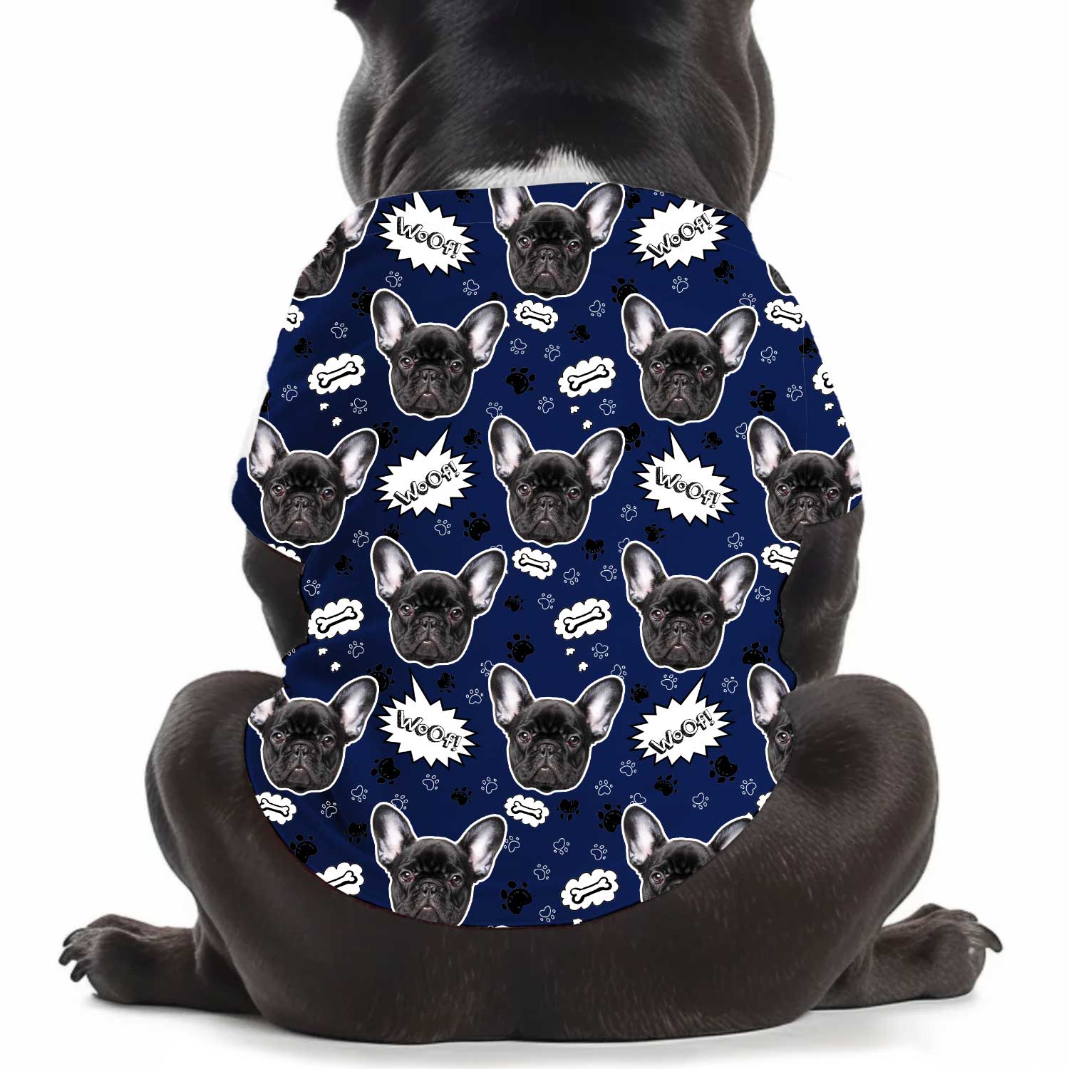 Woof Puppy Print Personalized Dog T Shirt