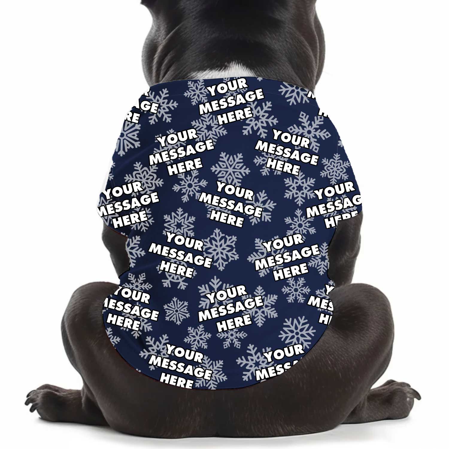 Custom Message Christmas Snowflake Personalized Dog T Shirt