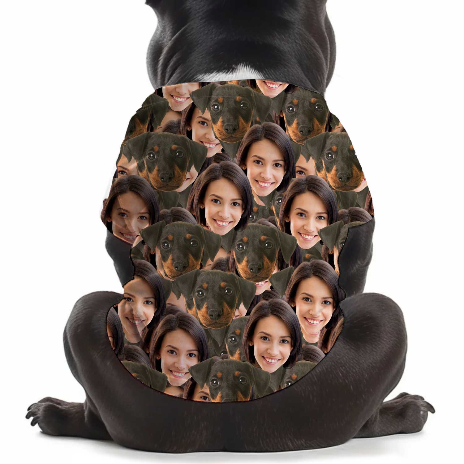 Dog & Owner Face Mash Personalized Dog T Shirt