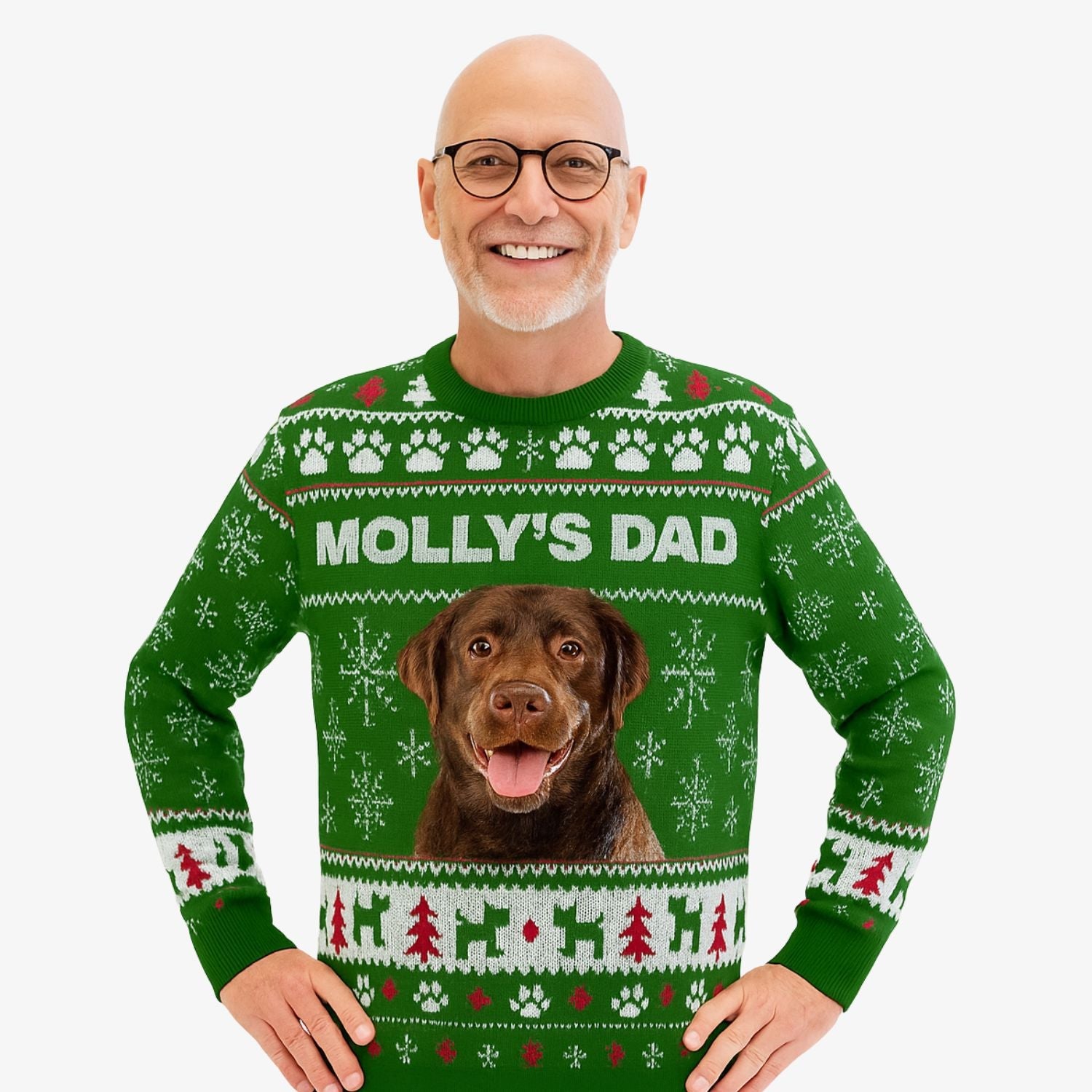 Dog's Name Dad Personalized Christmas Jumper