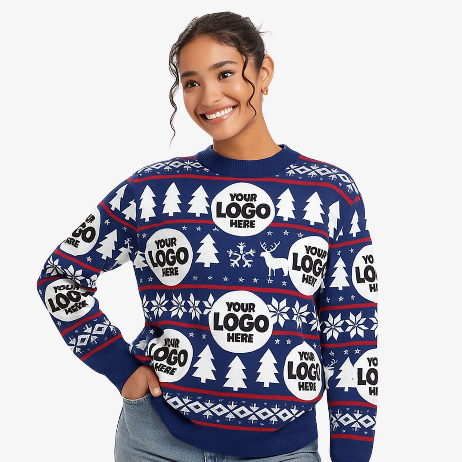 Your Logo Pattern Personalized Christmas Jumper