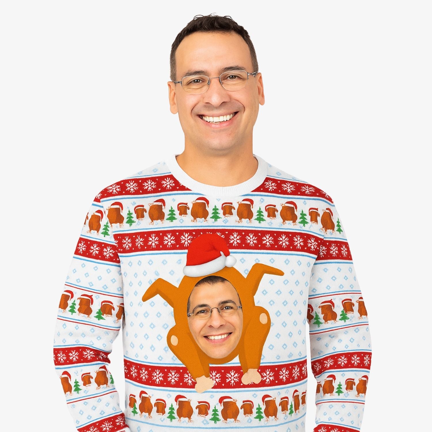 Turkey Face Personalized Christmas Jumper