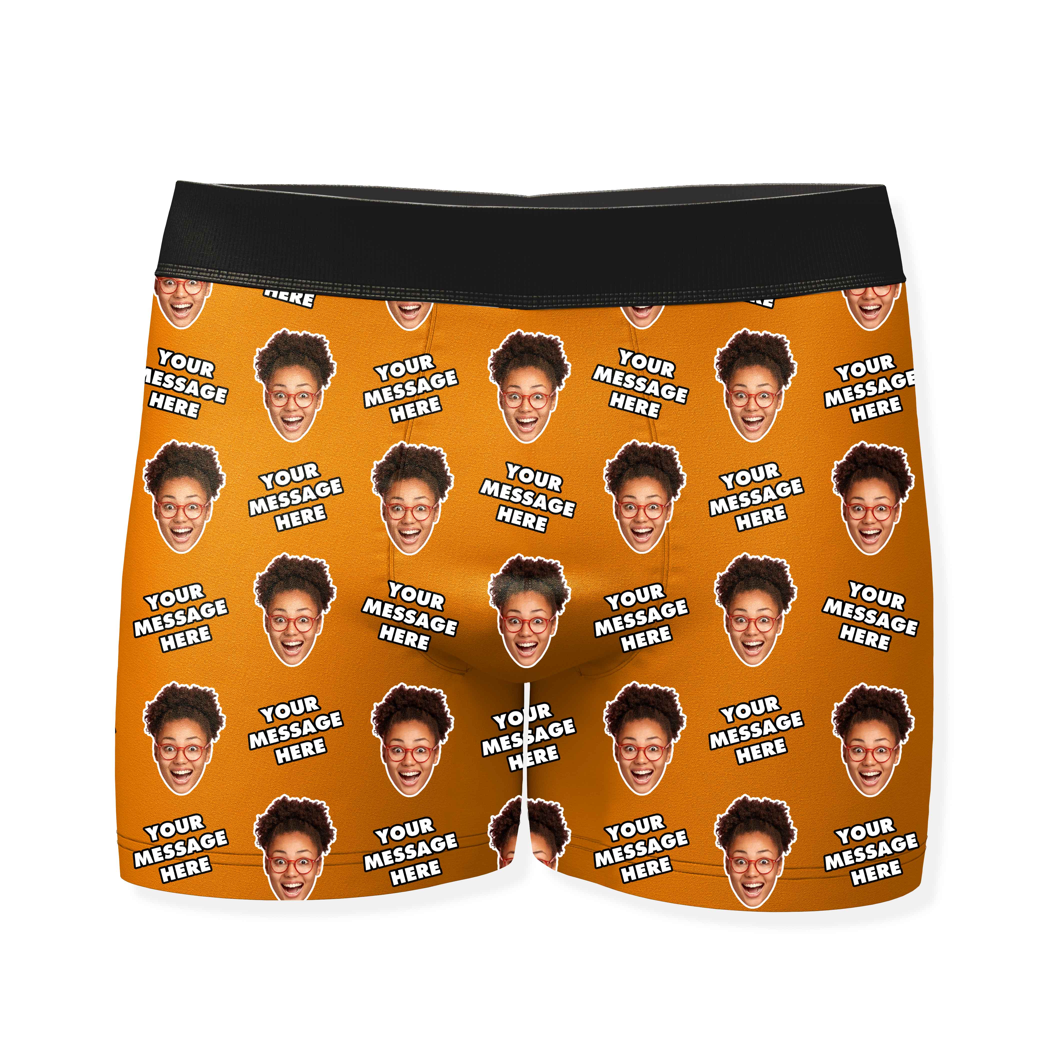 Your Personalized Message and Face Boxers