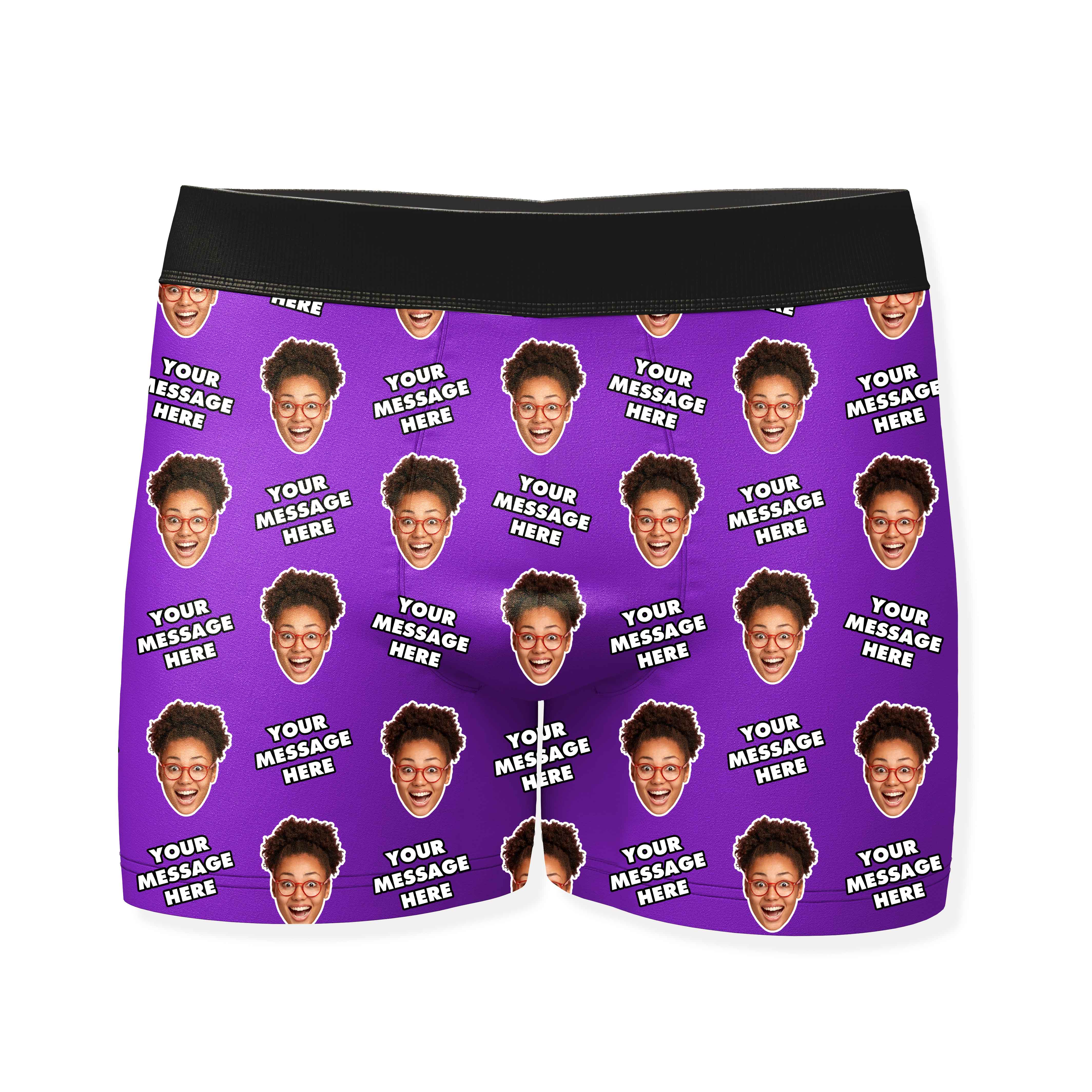Your Personalized Message and Face Boxers