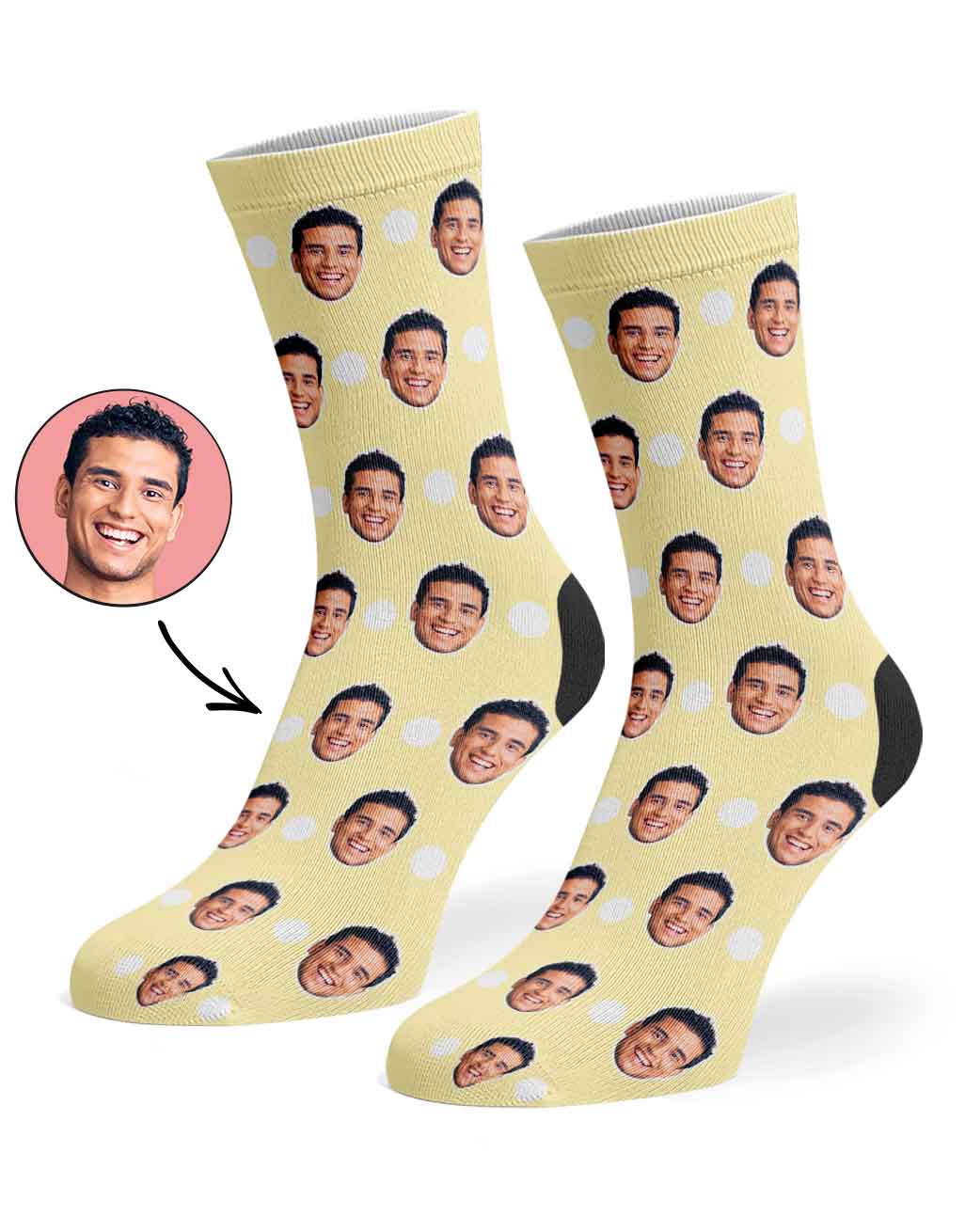 Polka Face Custom Socks