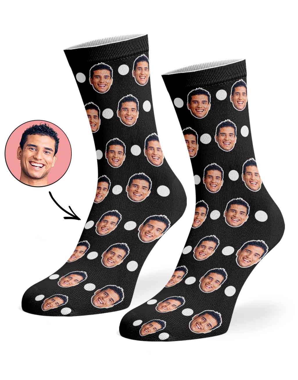 Polka Face Custom Socks