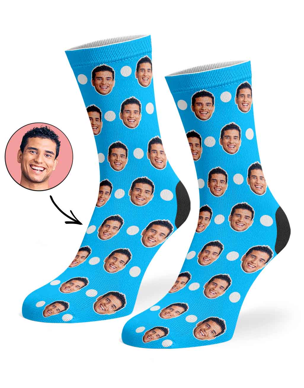 Polka Face Custom Socks
