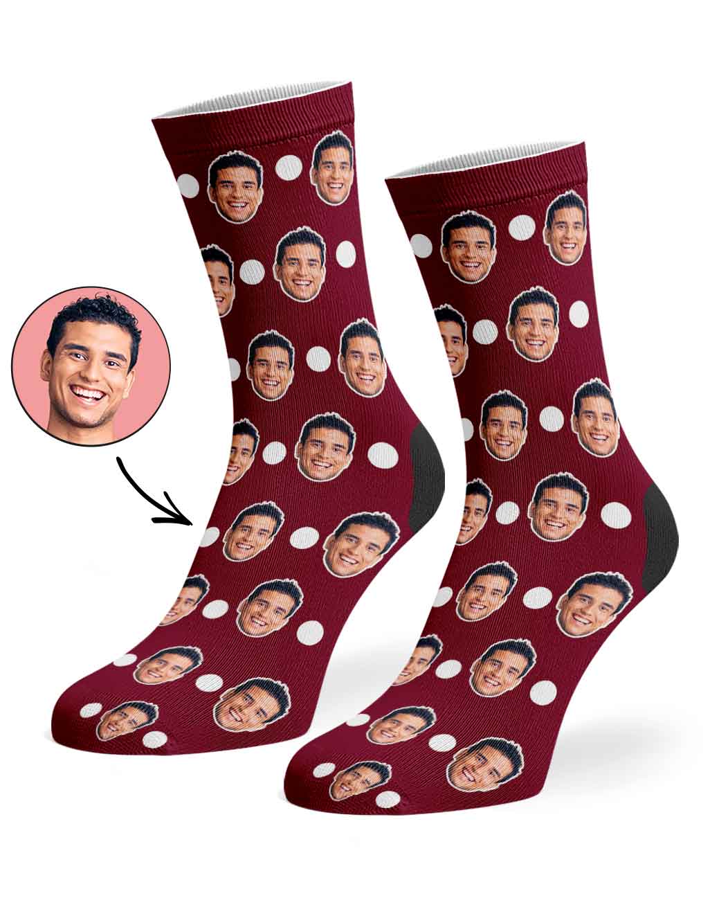 Polka Face Custom Socks