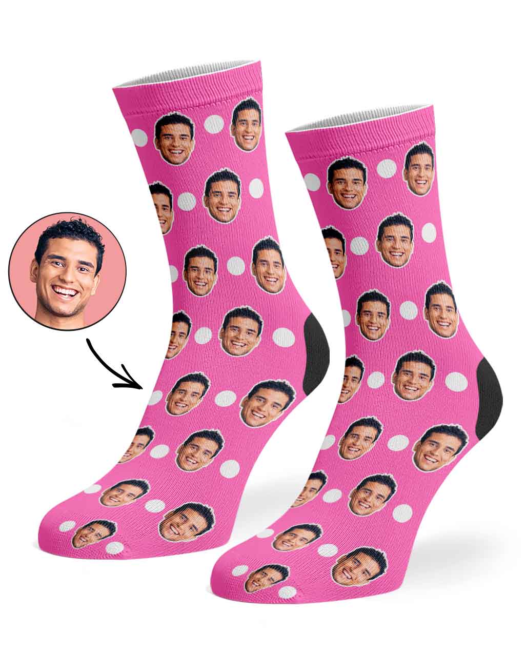 Polka Face Custom Socks