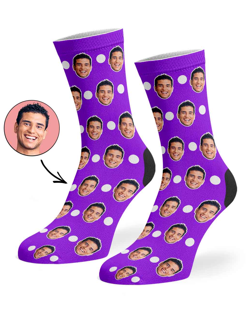 Polka Face Custom Socks