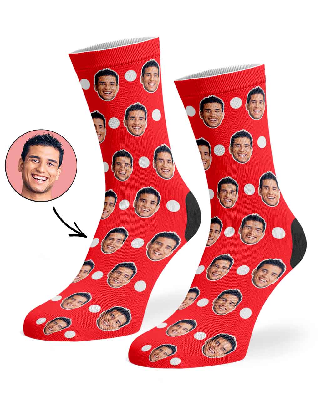 Polka Face Custom Socks