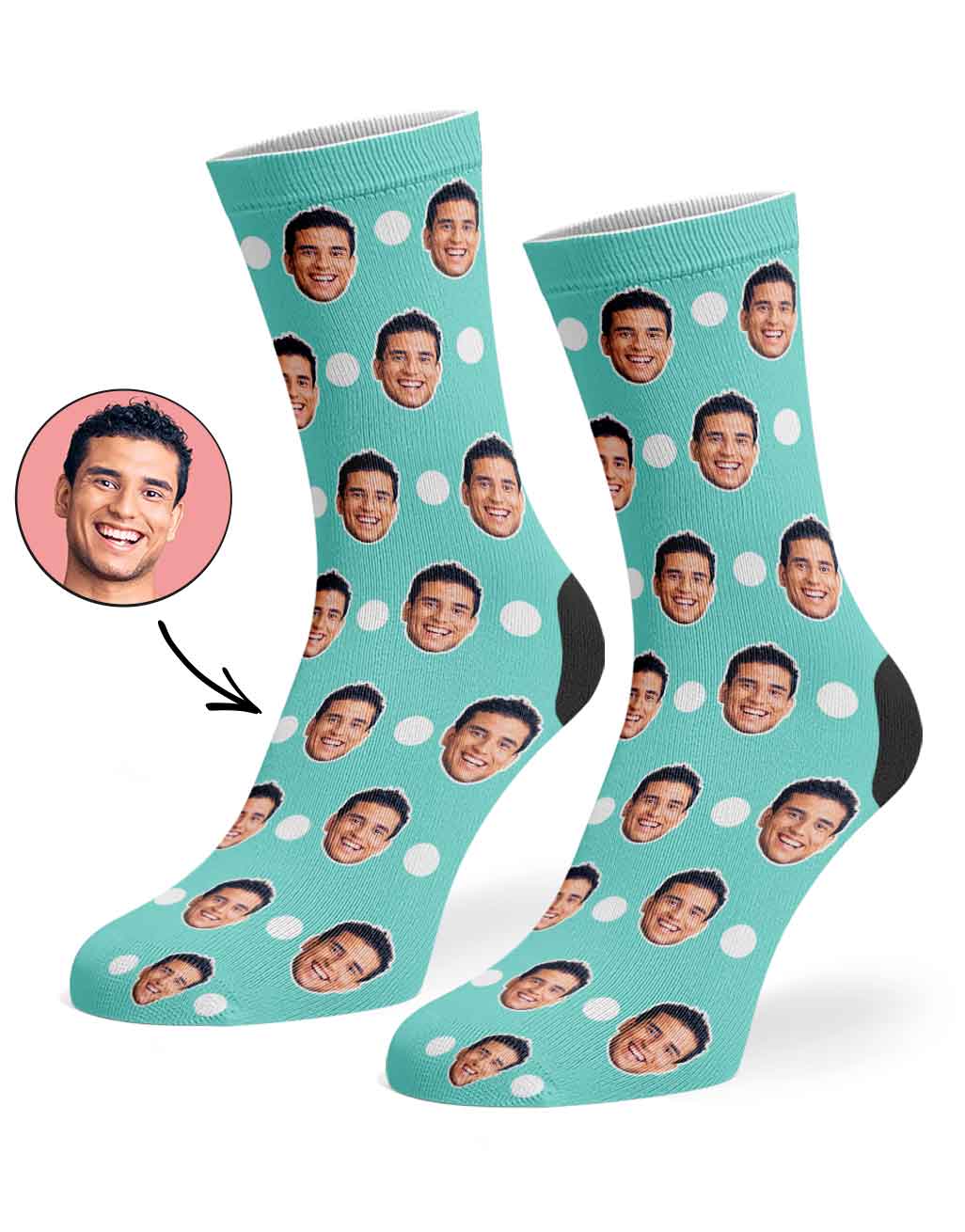 Polka Face Custom Socks