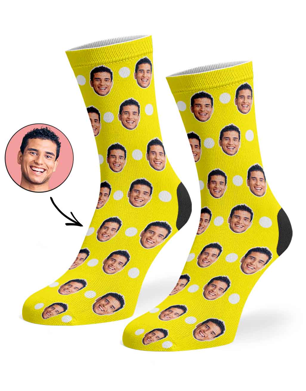 Polka Face Custom Socks