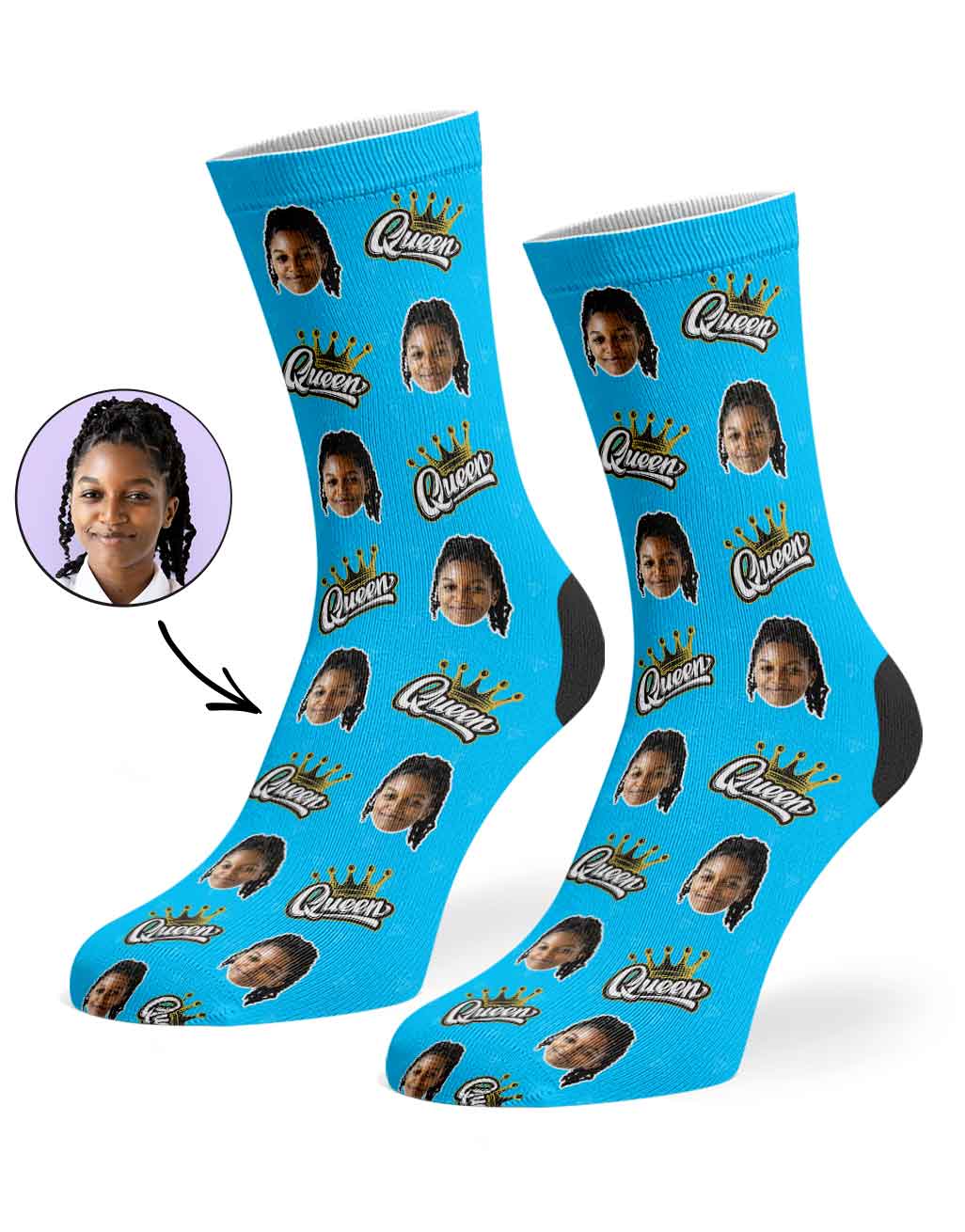Queen Face Custom Socks