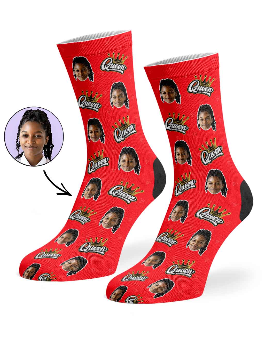 Queen Face Custom Socks