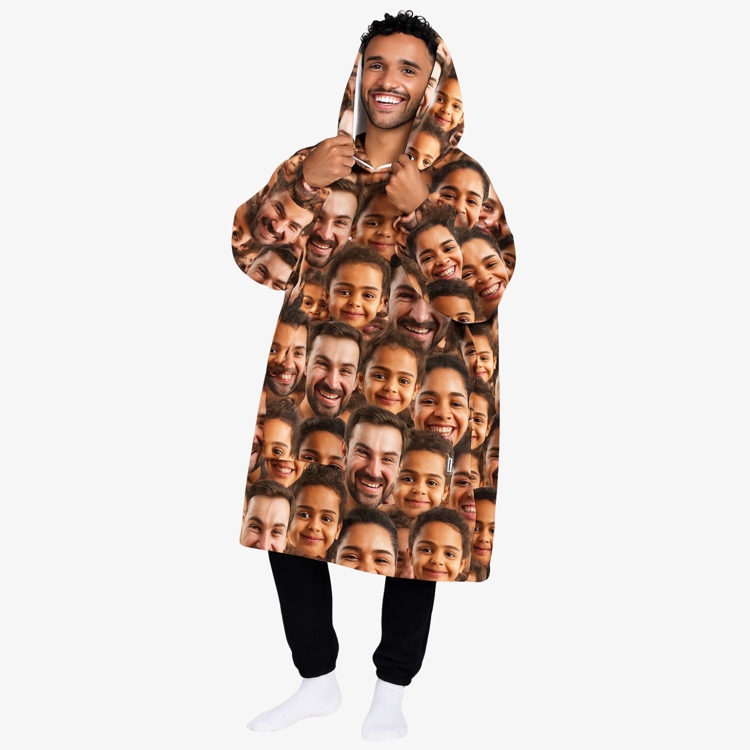 Family Face Mash Blanket Hoodie