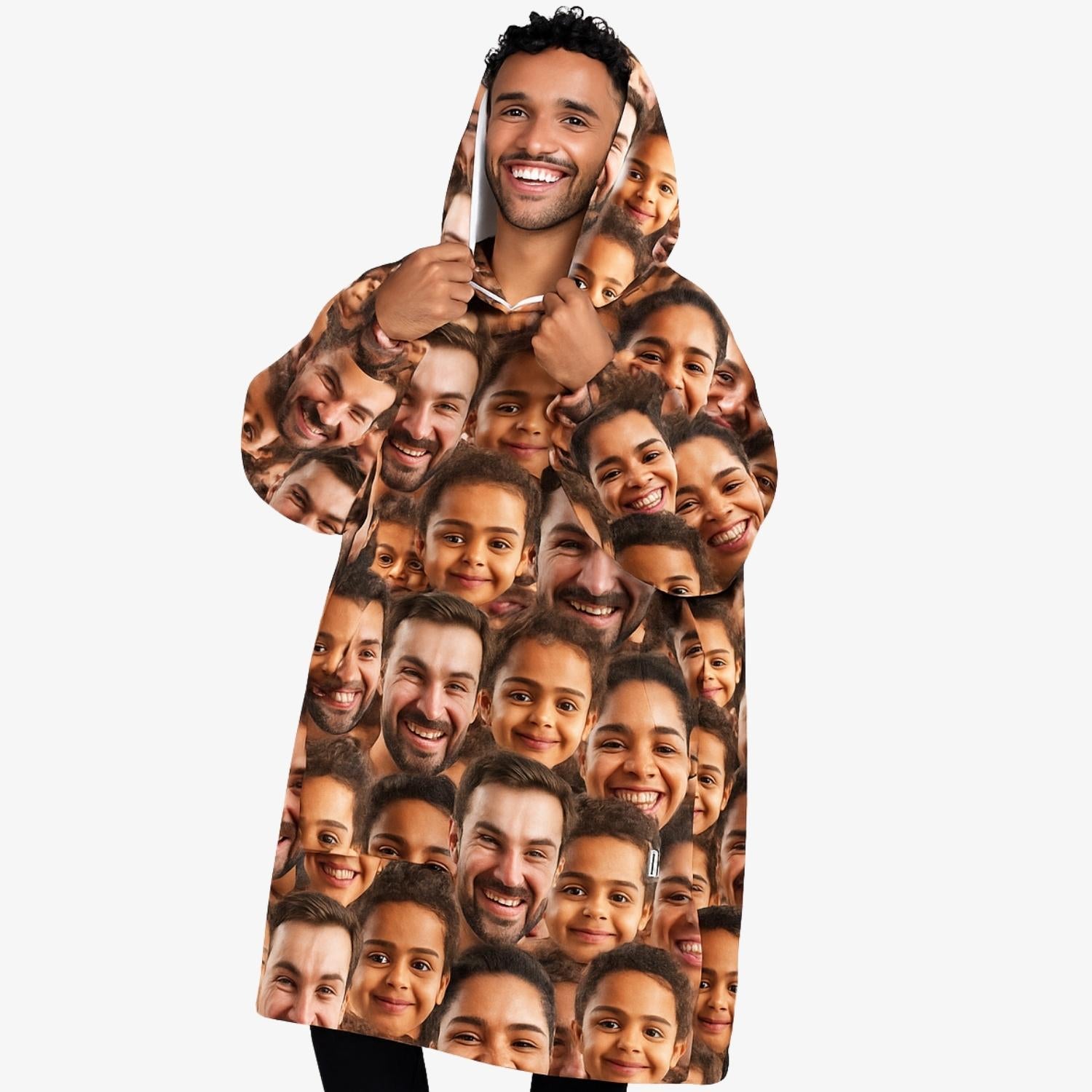 Family Face Mash Blanket Hoodie